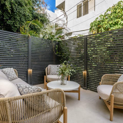 Enjoy pre-dinner drinks on the terrace