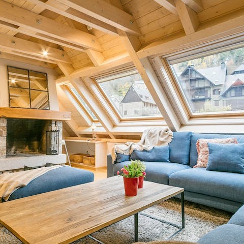 Get cosy – in winter months warm yourself by the fire