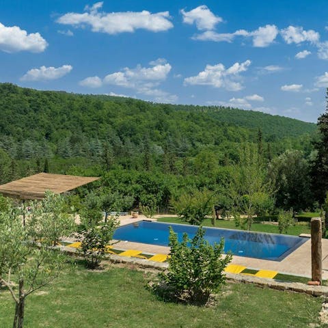Catch the sun and do some lengths in the hillside infinity pool