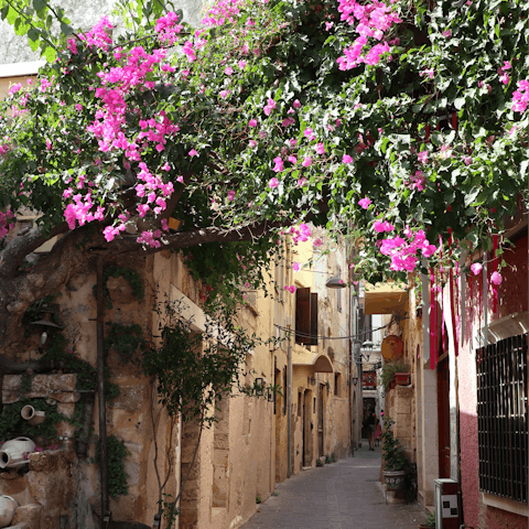 Visit the historic old town of Chania, only twenty minutes down the road