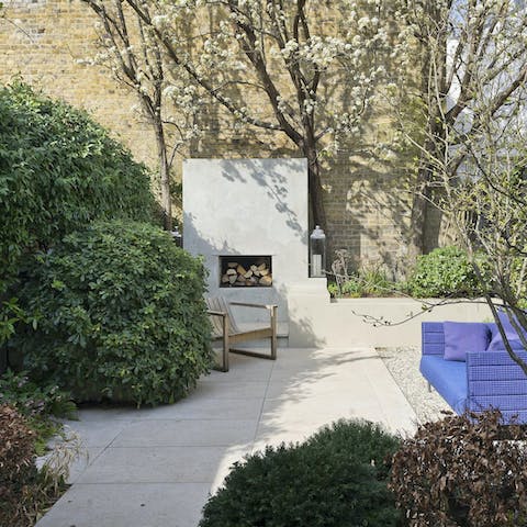Savour warm weather drinks in the private garden