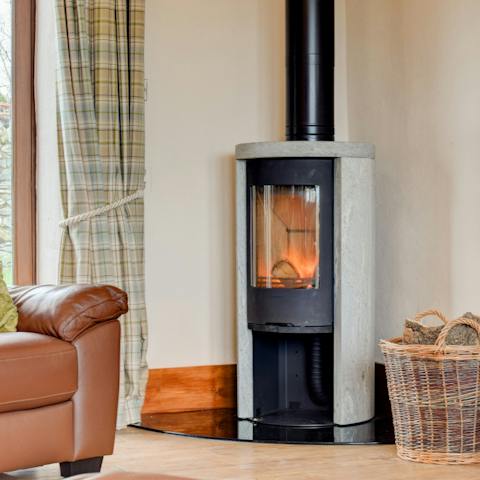 Relax in front of the designer log burner