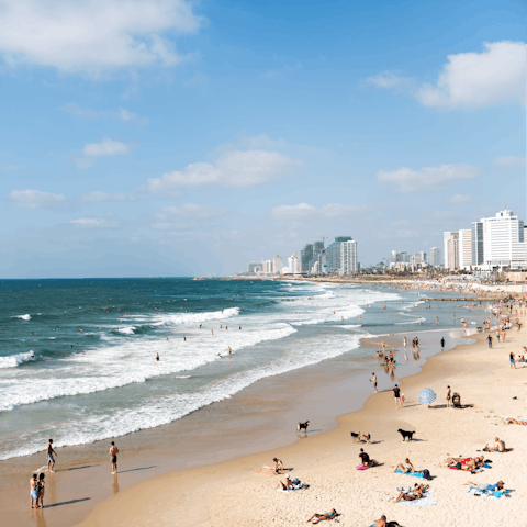 Sink your toes in the sand at Tel Aviv's beaches, the nearest of which is 655 metres from your door