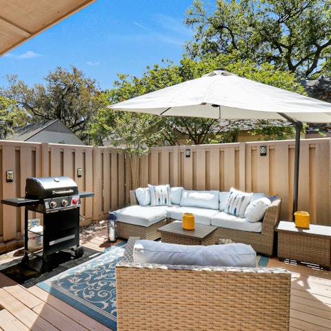 Fire up the grill on the private terrace for a relaxed evening in