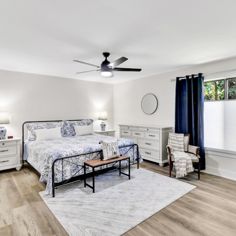 Bank a great night's sleep in the serene bedroom