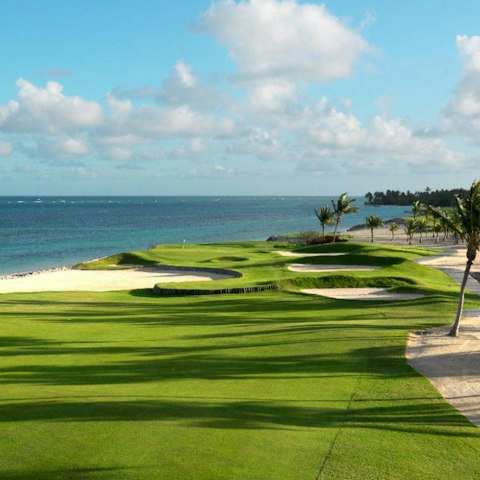 Hone your driving on the resort's golf course, visible from the villa's balcony