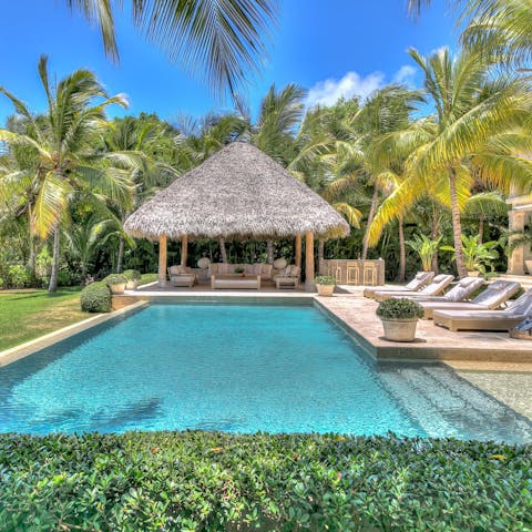 Cool off from the Caribbean summer with a paddle in the swimming pool