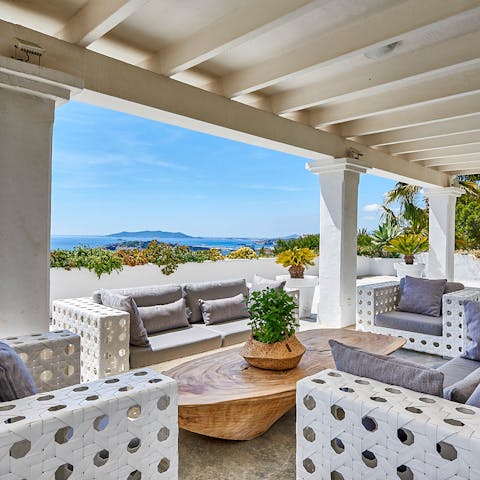 Take a break from the midday sun in the stylish chill-out area