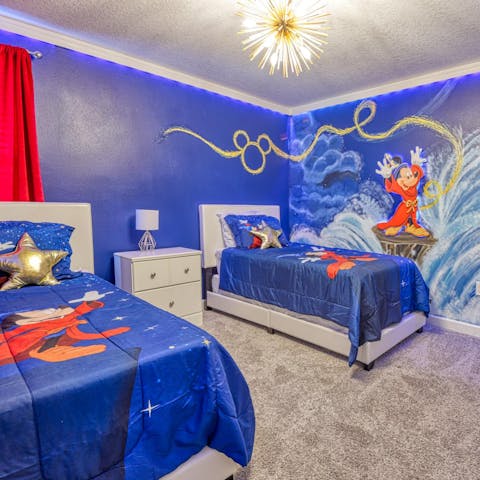Put the little ones to bed in their themed bedrooms, creating magical memories