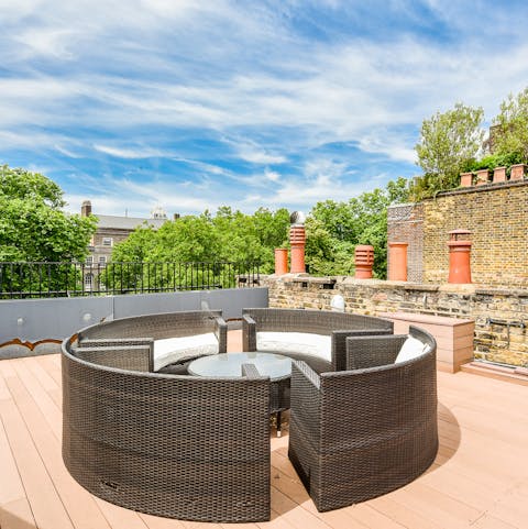 Enjoy views over London from the private rooftop terrace