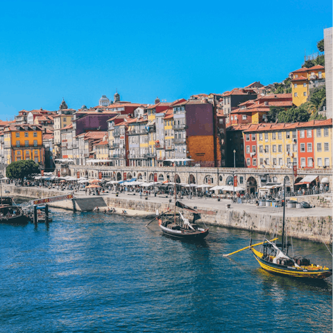 Find a sunny spot along Duoro River for drinks, it's just a twenty-minute stroll away