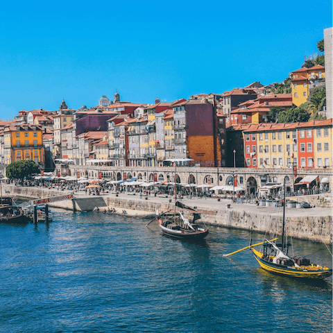 Find a sunny spot along Duoro River for drinks, it's just a twenty-minute stroll away