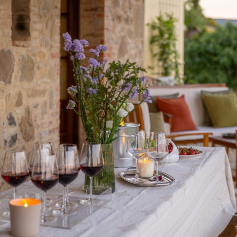 Dine alfresco and drink in the far-reaching views