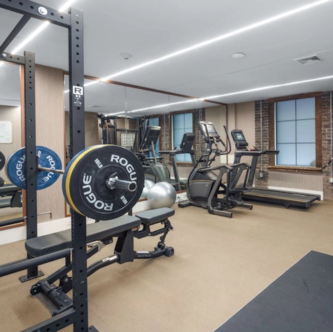 Break a sweat in the on-site gym whenever the mood strikes