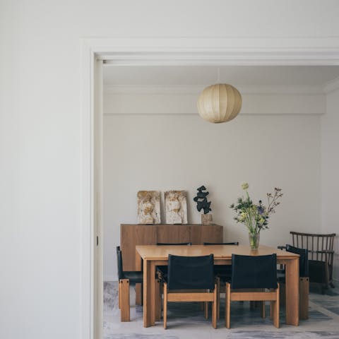 Enjoy sit-down meals in the stylish dining area