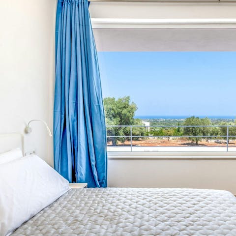 Wake up to sea views in the comfortable bedrooms