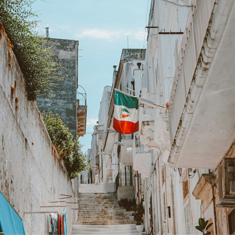 Take a day trip to Ostuni, about twenty minutes away