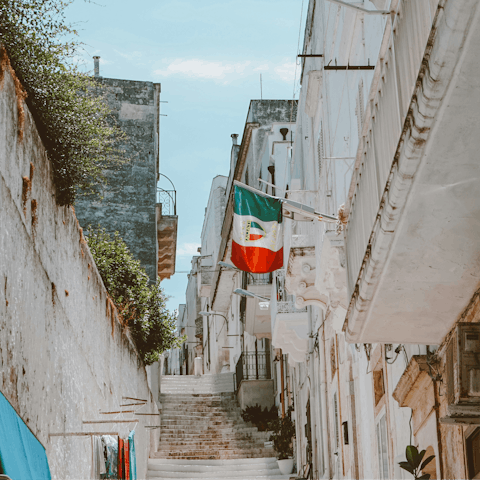 Take a day trip to Ostuni, about twenty minutes away