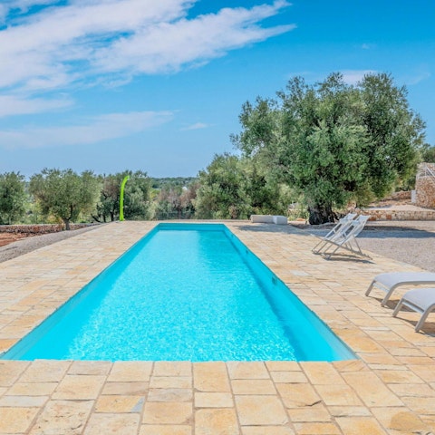 Cool off from the sun in the private swimming pool