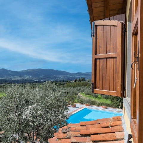 Take in the beautiful views over the countryside