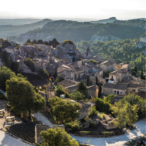 Explore the village of Les Baux de Provence, 4 kilometres away