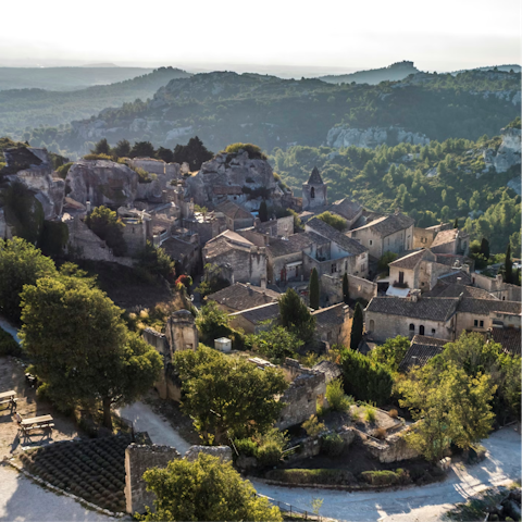 Explore the village of Les Baux de Provence, 4 kilometres away