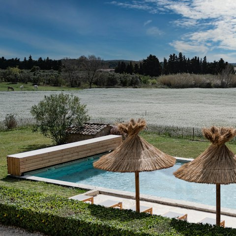 Take a dip in the pool with views of the Vallée des Baux countryside