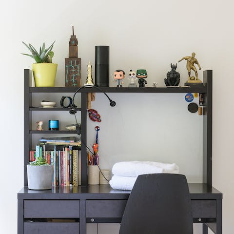 Keep one eye on work or find time to study at the home office space