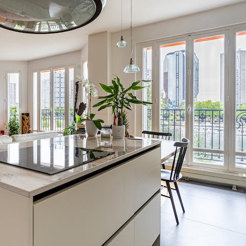 Open up the French windows to Juliet balconies for a view of the river