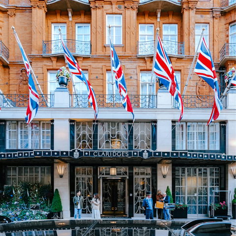 Indulge in a traditional English afternoon tea at Claridges, just minutes away