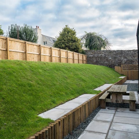 Enjoy picnic lunches on the lawn while enjoying the sea views