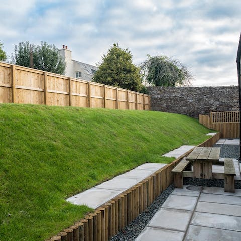 Enjoy picnic lunches on the lawn while enjoying the sea views