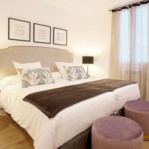 Get a restful night's sleep in the luxurious bedroom