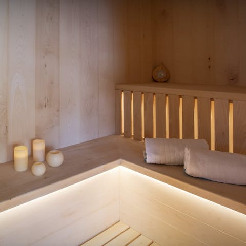 Feel a wonderful sense of wellbeing from the sauna
