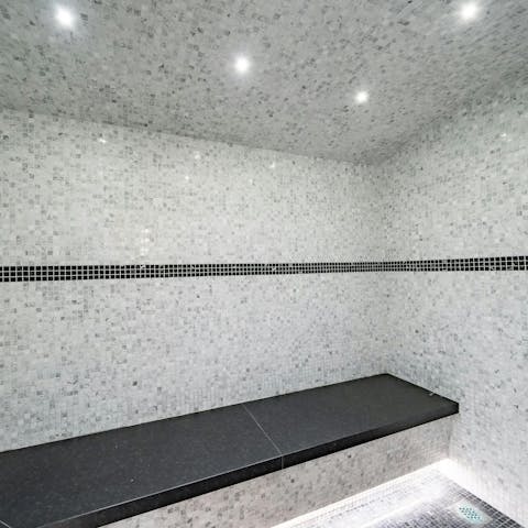 Unwind in the hammam, gym, and massage room