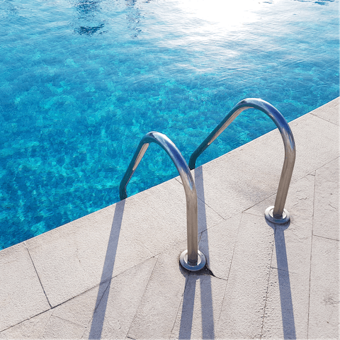Take a dip in the communal pool