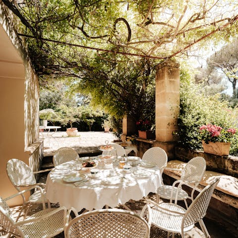 Gather for magical evening drinks on the terrace