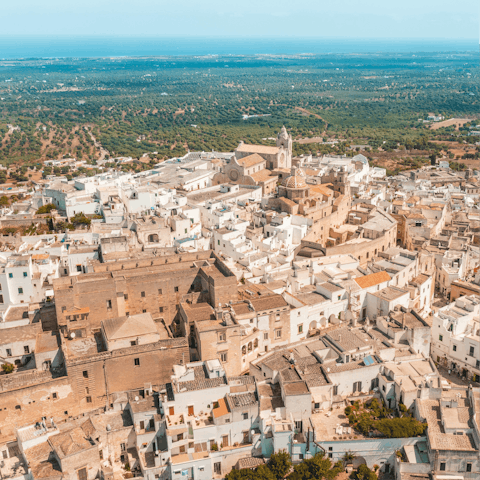 Explore the historic city of Ostuni – a short drive away