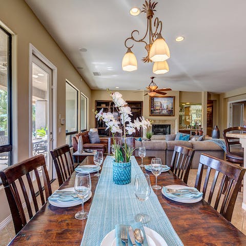 Gather your loved ones around this formal dining table, perfect for discussing daily plans