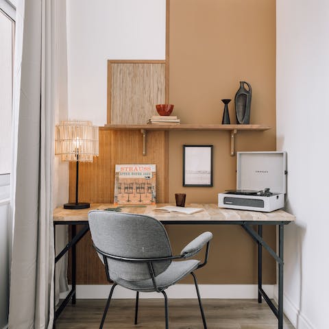 Catch up with some work at the designated work station