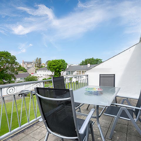 Start your day with a cup of coffee out on your private terrace