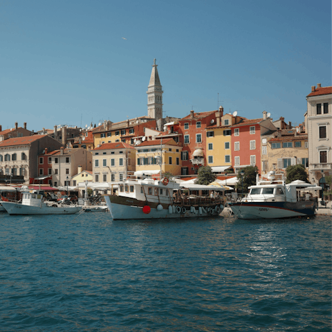 Visit the coastal town of Rovinj, just a twenty-four minute drive away