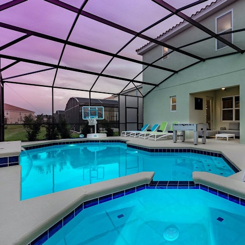 Cool off in the private pool or heat things up in the Jacuzzi