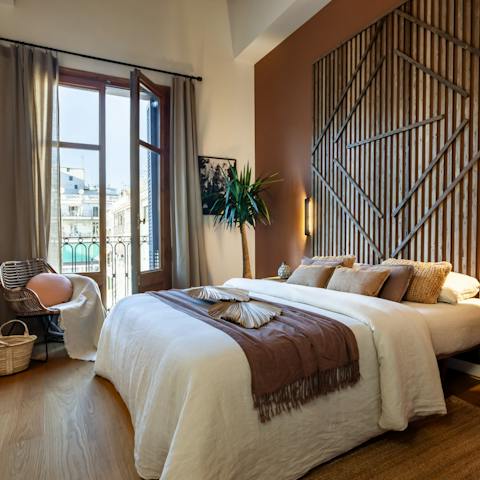 Sleep soundly in super stylish bedrooms with Juliet balconies