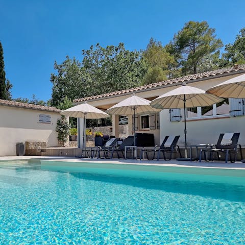 Soak up the sun from in or beside the private pool
