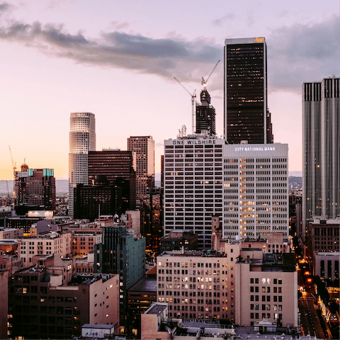 Drive ten minutes to Downton LA for great galleries and restaurants