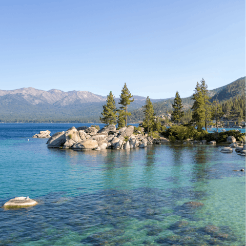 Take a dip in Lake Tahoe during summer (a twenty-four-minute drive away)