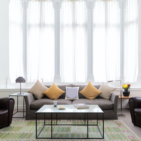 Admire the home's huge period windows