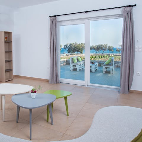 Feel a wonderful sense of lightness from the calming simplicity of the living room