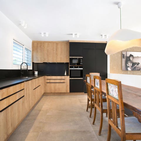 Hire a private chef to take over the kitchen, with space to cook a feast